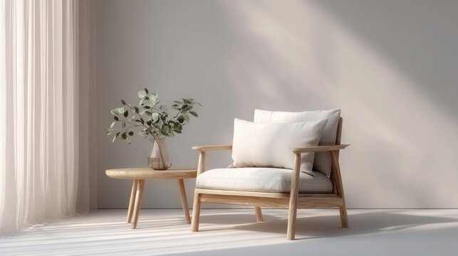 Comfortable chair in a peaceful home interior setting