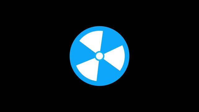 Radiation icon button animation with black color. Radiation button icon concept.Radiation Alert Icon Pulse Animation. Radiation icon button animation with black color.