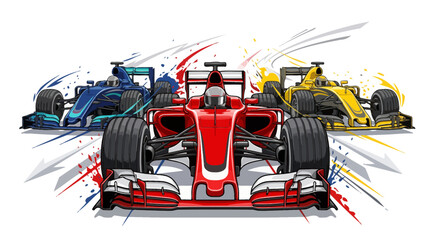 Obraz premium formula one race car speeding away on track