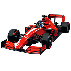 Obraz premium formula one race car speeding away on track