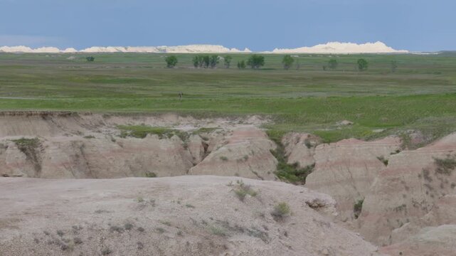 Painted desert landscape in Badlands National Park