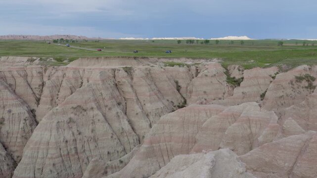 Painted desert landscape in Badlands National Park
