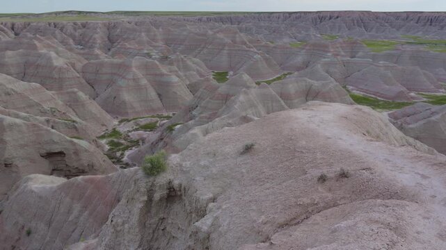 Jagged rock formations at Badlands National Park