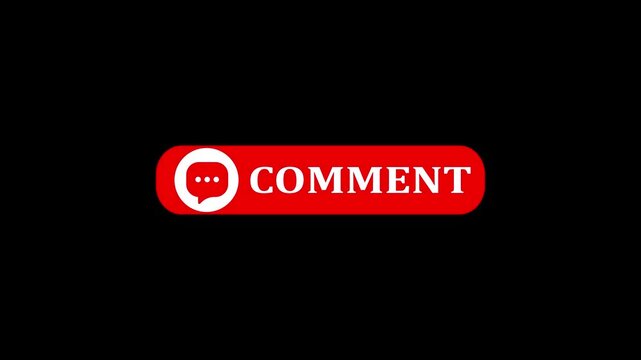 Animated comment chat bubble icon overlay. Clean social media element for YouTube, live streaming, reels and full quality animation.