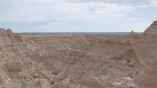 Jagged rock formations at Badlands National Park