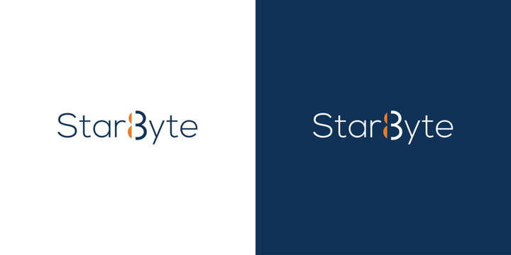 Unique and modern the Star byte logo design