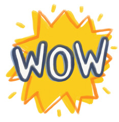 WOW Comic handpainted sign sticker element reaction promotion © greiroom
