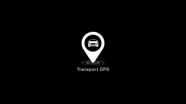 Transport gps navigation animation with car symbol for logistics and tracking technology location