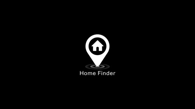 Home finder map pin animation for real estate app and property search services
