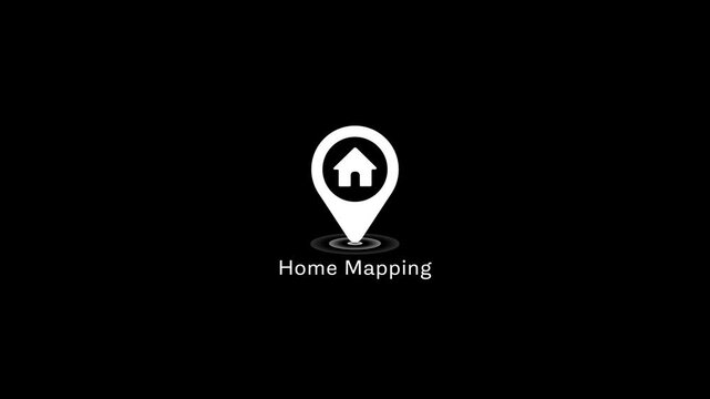 Home mapping location pin animation real estate and navigation concept