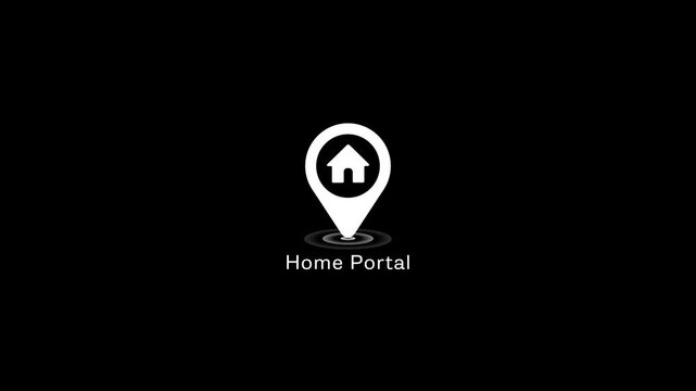 Home portal location pin animation real estate and property search concept