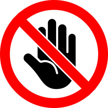 Prohibited hand touching or grabbing icon isolated on transparent background PNG
