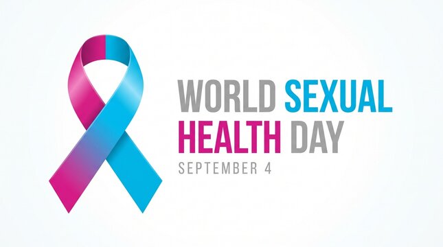 World sexual health day ribbon and text