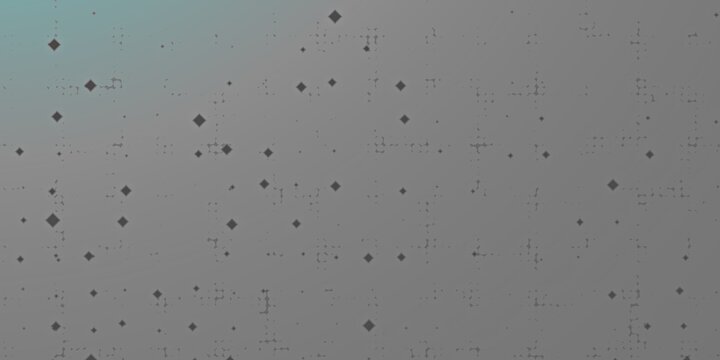 Moody bright and muted background with scattered pixelated circles and diamonds creating subtle depth and visual interest. Grunge undertone adds sophistication. 