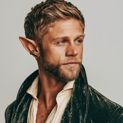 Fototapeta premium Fantasy Portrait of a Male Elf Character