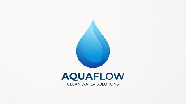 Modern blue water drop logo design concept for clean water solutions and fluid business brand