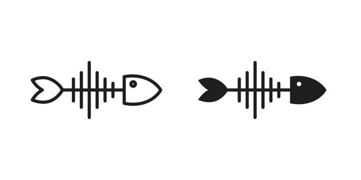 Fish skeleton icon vector logos series. EPS10