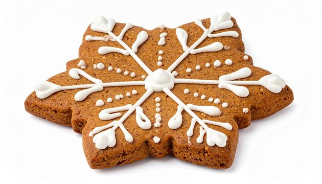 Gingerbread cookie isolated on white background, festive bakery concept