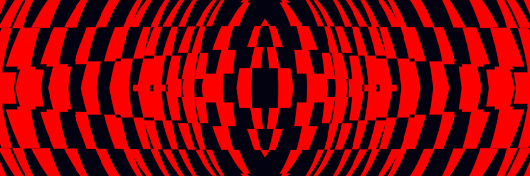 Aggressive crimson red optical distortion grid backdrop for heavy metal rock concert banner