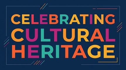 Fototapeta premium Celebrating cultural heritage text design. Colorful typography for diversity awareness.