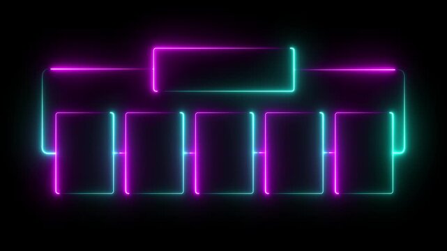 glowing neon organization chart icon isolated organization hierarchy chart icon. Flowchart Icon Hierarchy Structure, Organizational Planning, and Digital Diagram 4K Motion Graphics