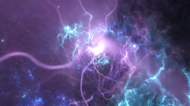Vibrant purple and blue cosmic nebula galaxy space background