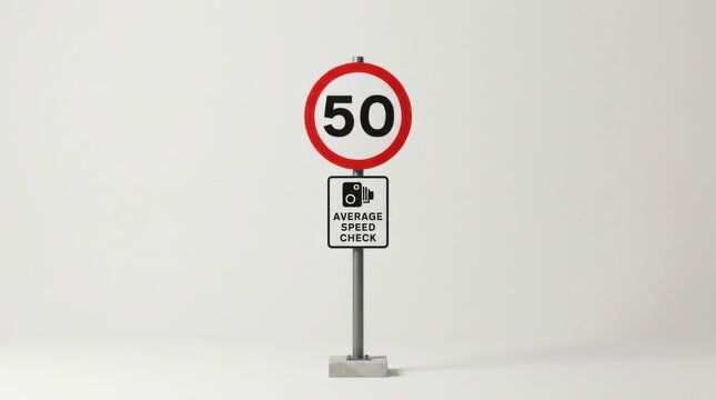 Speed Limit 50 Average Speed Camera Road Sign Regulatory Sign