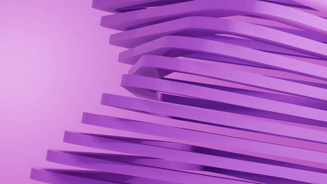 Vibrant Violet Abstract Composition Featuring Interwoven Arches and Flowing Modern Forms