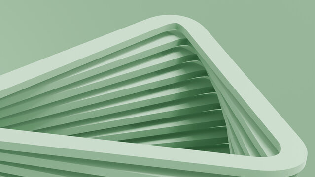 Minimalist Green Architectural Composition with Flowing Lines and Rounded Forms