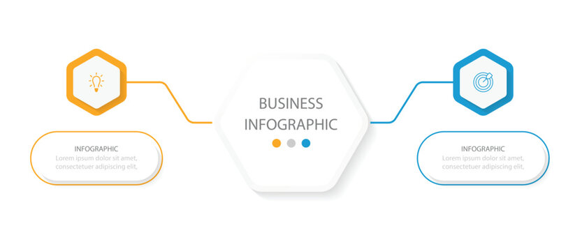 Business infographics. 2 Step circle arrow infographic. Business strategy workflow process infographic elements. Business strategy workflow process infographic elements.