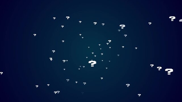 Cartoon comic questions marks flying animated.