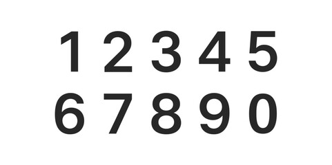 Number icon set with outline editable vector numerals and numeric typography © Виталий Опришко