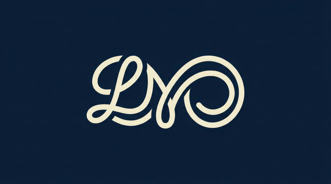 Fluid cursive monogram of letters L and M intertwined in a continuous elegant looping script style.
