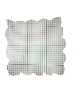 Abstract square pattern with black and red intersecting lines