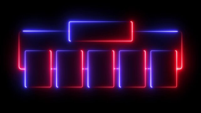 glowing neon organization chart icon isolated organization hierarchy chart icon. Flowchart Icon Hierarchy Structure, Organizational Planning, and Digital Diagram 4K Motion Graphics