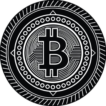 Bitcoin logo with intricate geometric design