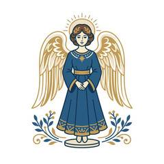Obraz premium Stylized Angel Vector Illustration