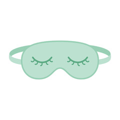 Sleep mask with closed eyes and eyelashes, relaxation and sleep aid