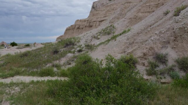 Overlook of dramatic formations at Badlands National Park