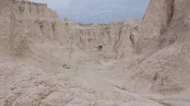 Overlook of dramatic formations at Badlands National Park