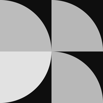 Abstract geometric circle quarter design for modern branding, Minimalist overlapping shapes in monochrome layout for corporate identity
