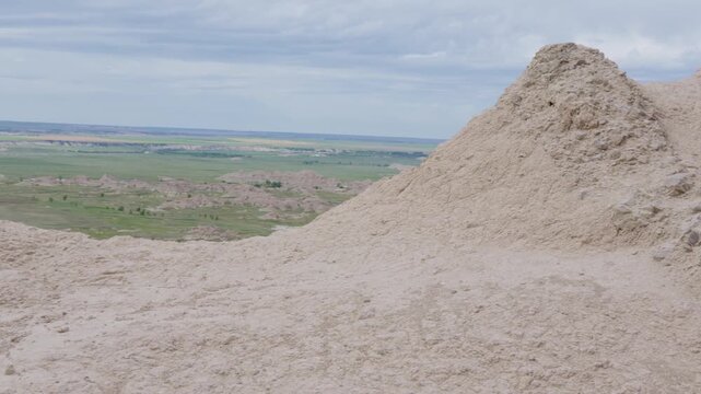 Overlook of dramatic formations at Badlands National Park