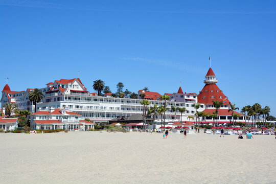 SAN DIEGO CA USA: Victorian Hotel del Coronado in San Diego, USA. In the hotel was filmed famous comedy "Some like it hot", which starred Marilyn Monroe.
