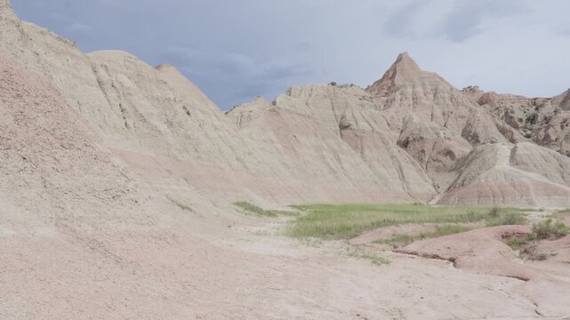 Overlook of dramatic formations at Badlands National Park