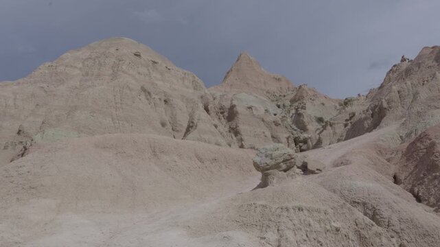 Overlook of dramatic formations at Badlands National Park