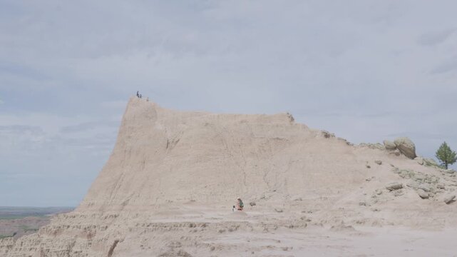 Overlook of dramatic formations at Badlands National Park