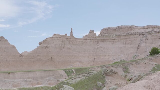 Overlook of dramatic formations at Badlands National Park