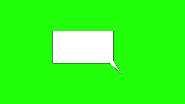 Green screen animated comic speech bubbles, text transitions, and geometric shapes overlay for video.