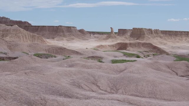 Overlook of dramatic formations at Badlands National Park