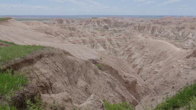 Painted desert landscape in Badlands National Park